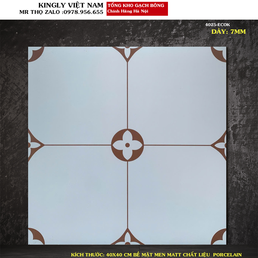 Gạch bông lát nền 40x40 Trung Quốc 4025